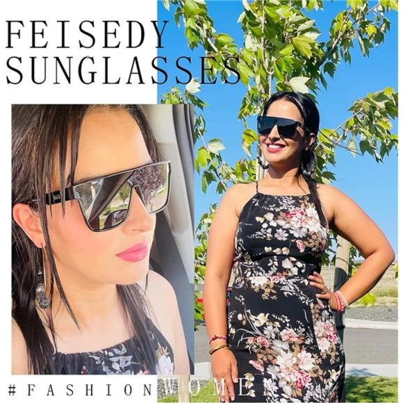 New Women Men Flat Top Sunglasses, Black Oversized Square Eyeglasses - Picture 6 of 7